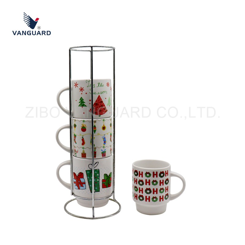 Stackable Coffee Mugs With Rack